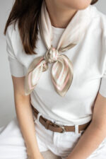 Apaszka jedwabna - Beżowa - Diana