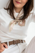 Apaszka jedwabna - Beżowa - Diana