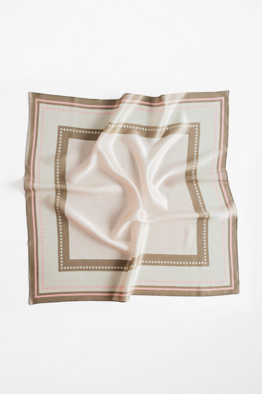 Apaszka jedwabna - Beżowa - Diana - Cała