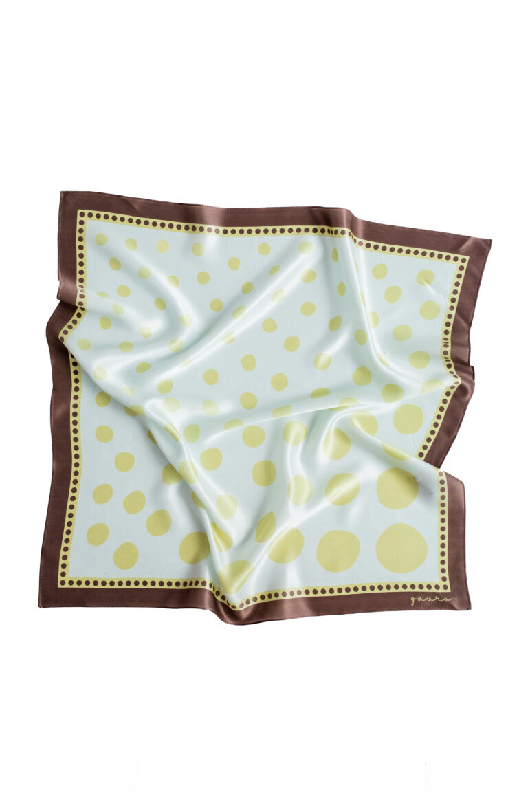 Apaszka jedwabna - Brązowa - Elena - Cała