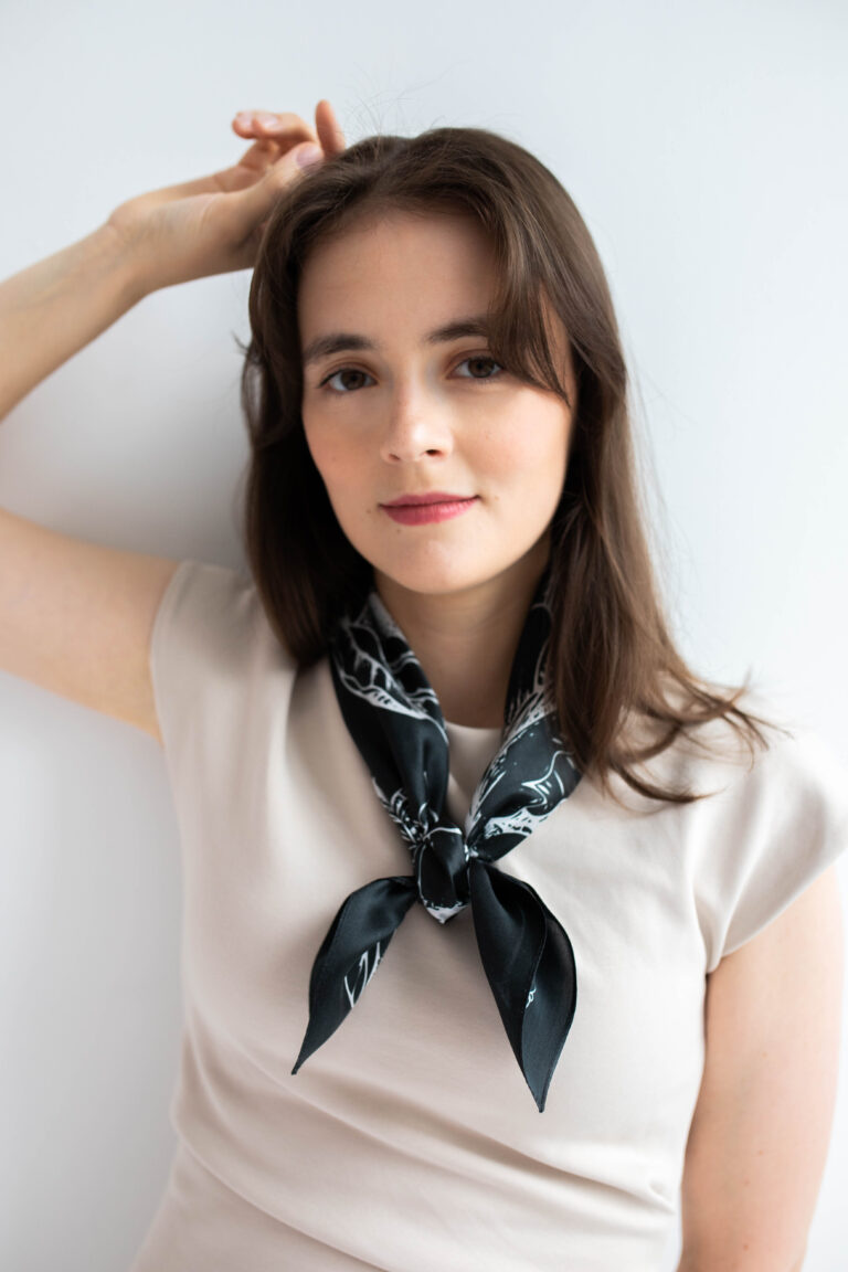 Apaszka jedwabna - Czarna - Gaja