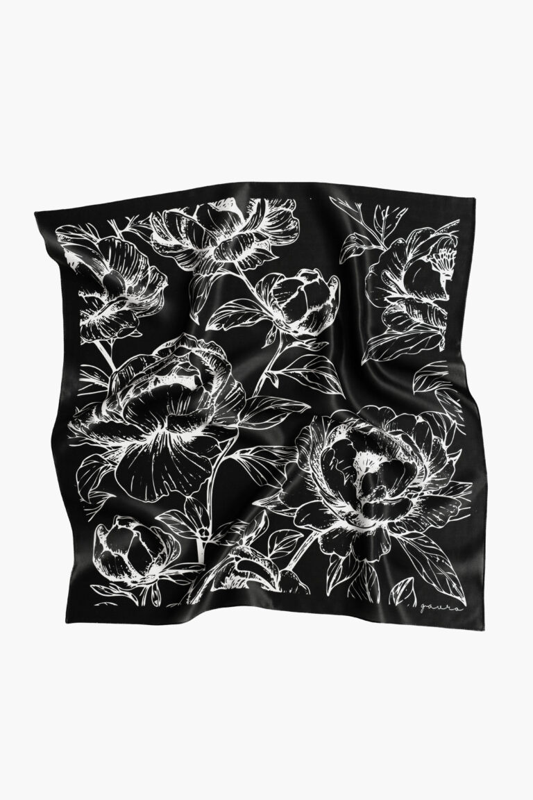 Apaszka jedwabna - Czarna - Gaja - Cała