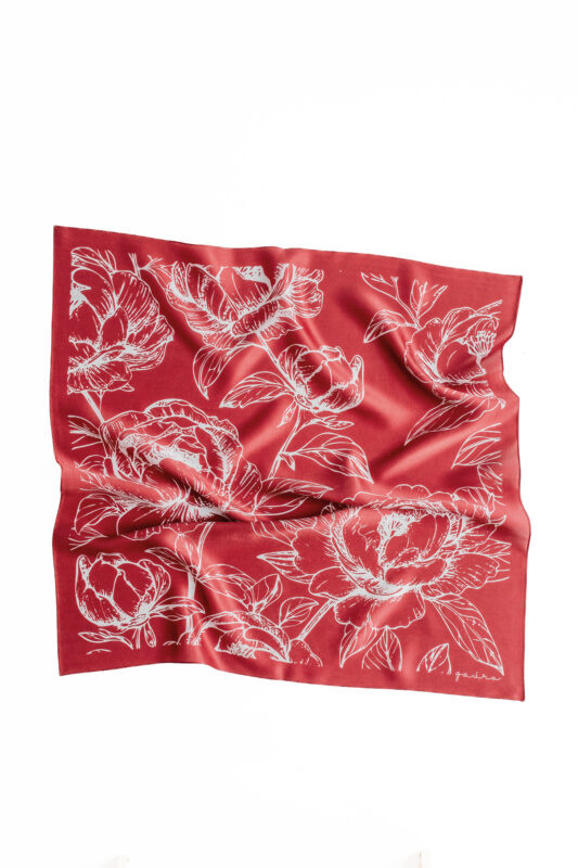 Apaszka jedwabna - Czerwona - Gaja - Cała