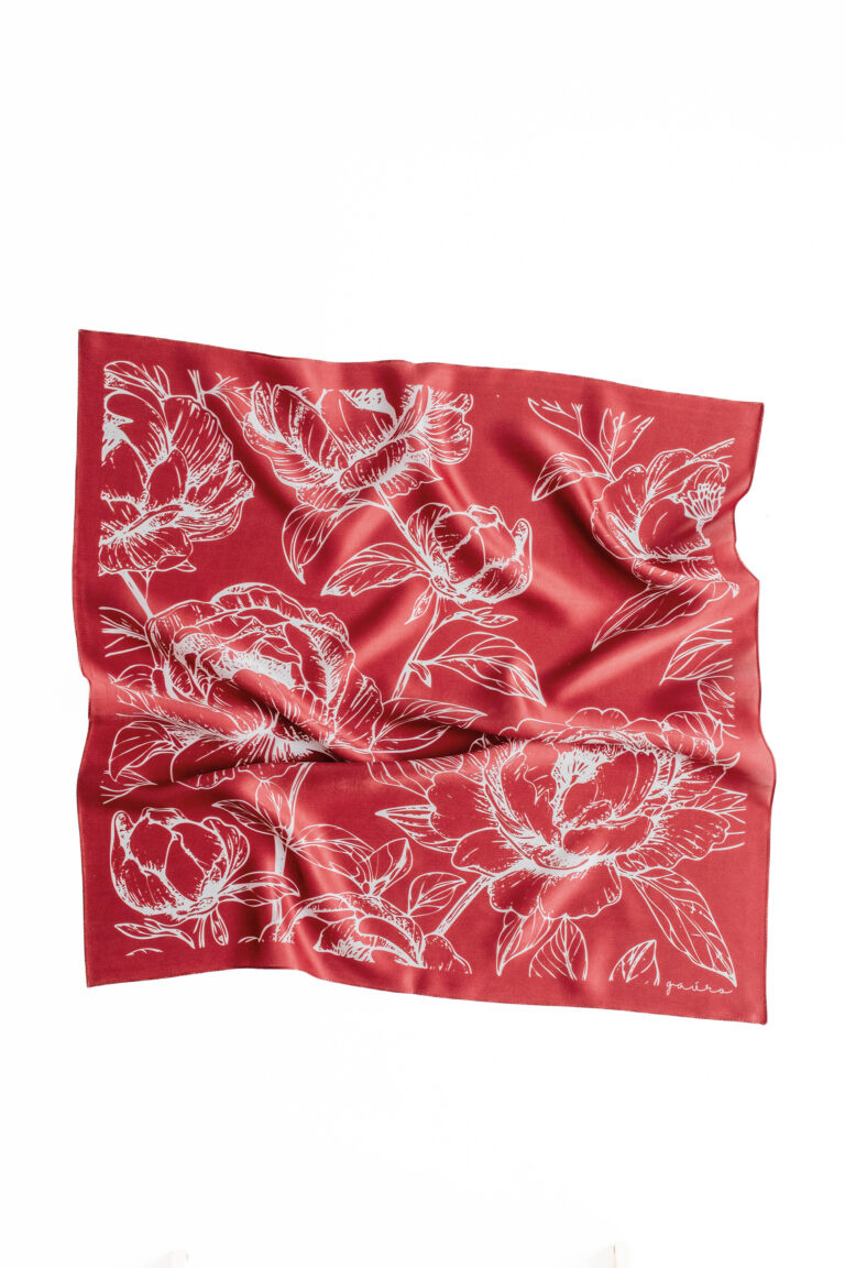 Apaszka jedwabna - Czerwona - Gaja - Cała