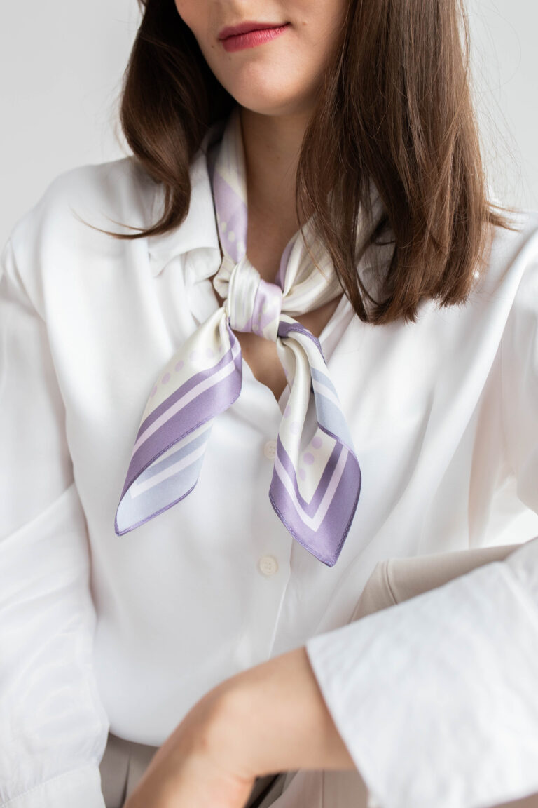 Apaszka jedwabna - Fioletowa - Diana