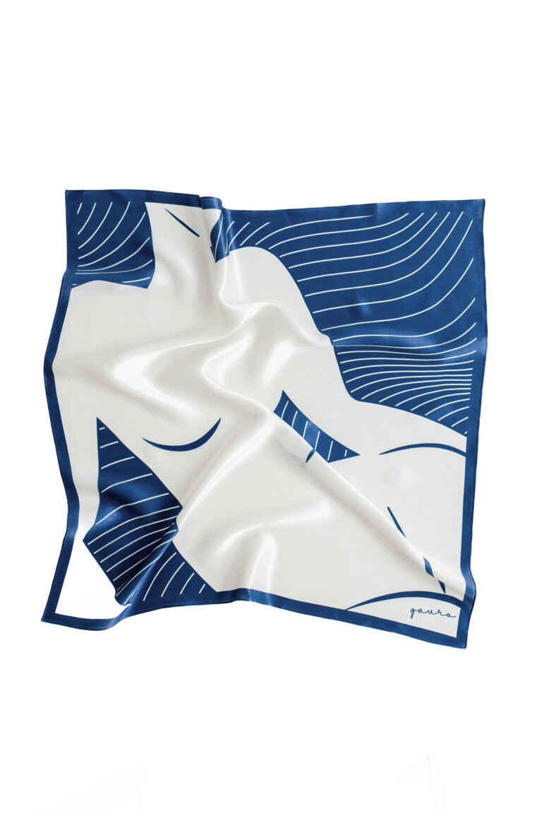 Apaszka jedwabna - Granatowa - Tina - Cała