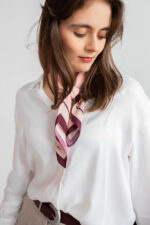 Apaszka jedwabna - Różowa - Pola