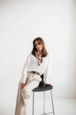 Apaszka jedwabna - Różowa - Pola