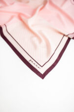 Apaszka jedwabna - Różowa - Pola - Detal