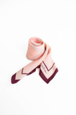 Apaszka jedwabna - Różowa - Pola - Detal