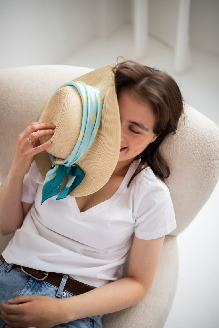 Apaszka jedwabna - Turkusowa - Elena