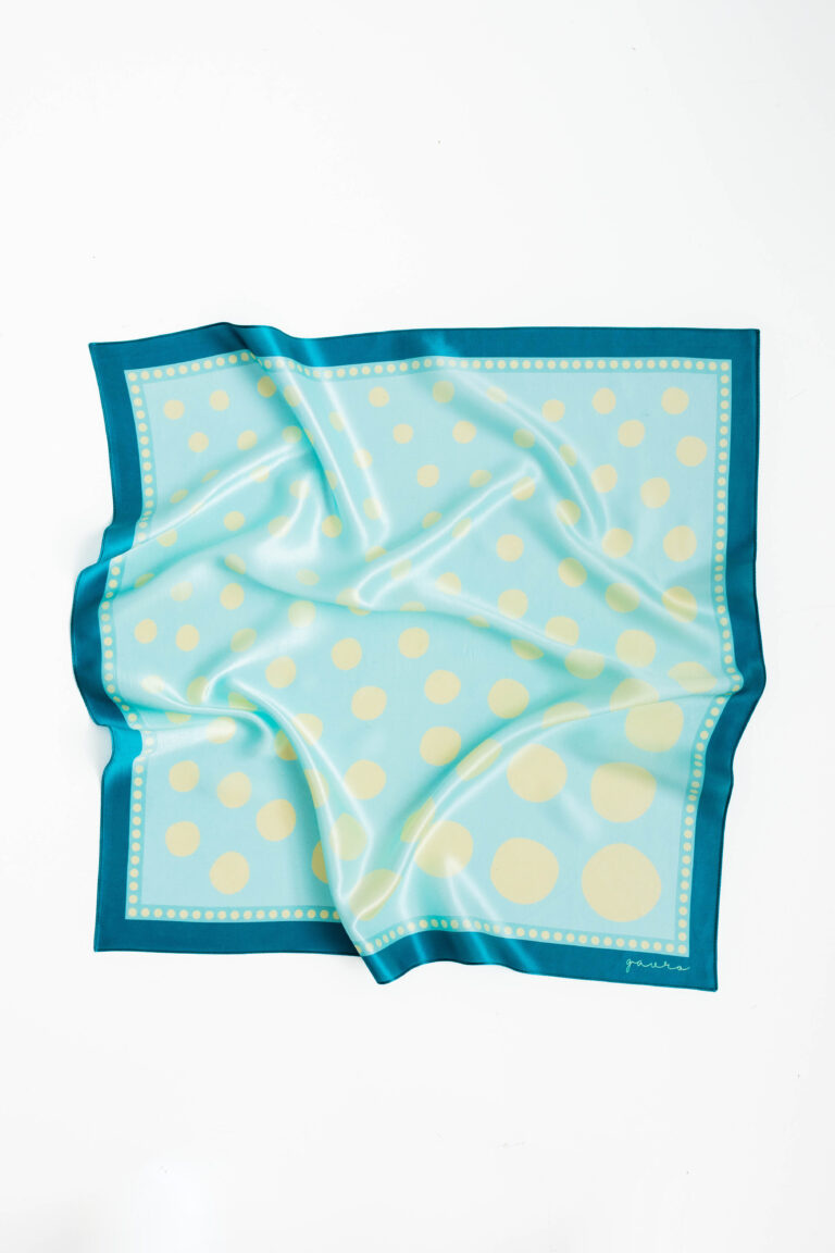 Apaszka jedwabna - Turkusowa - Elena - Cała