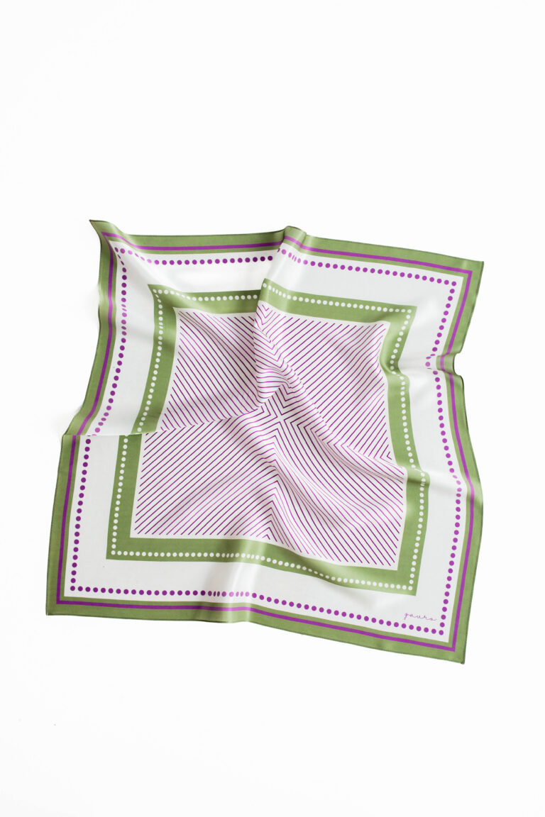 Apaszka jedwabna - Zielona - Diana - Cała